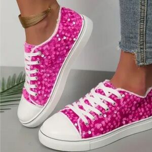 PINK Sequin Size 9 Sneakers